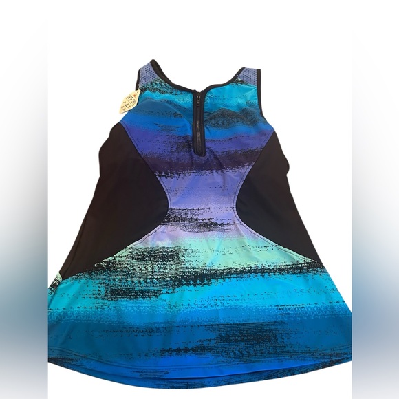 Zerxposure Blue and Black Swim top size large new with tag - Picture 1 of 3